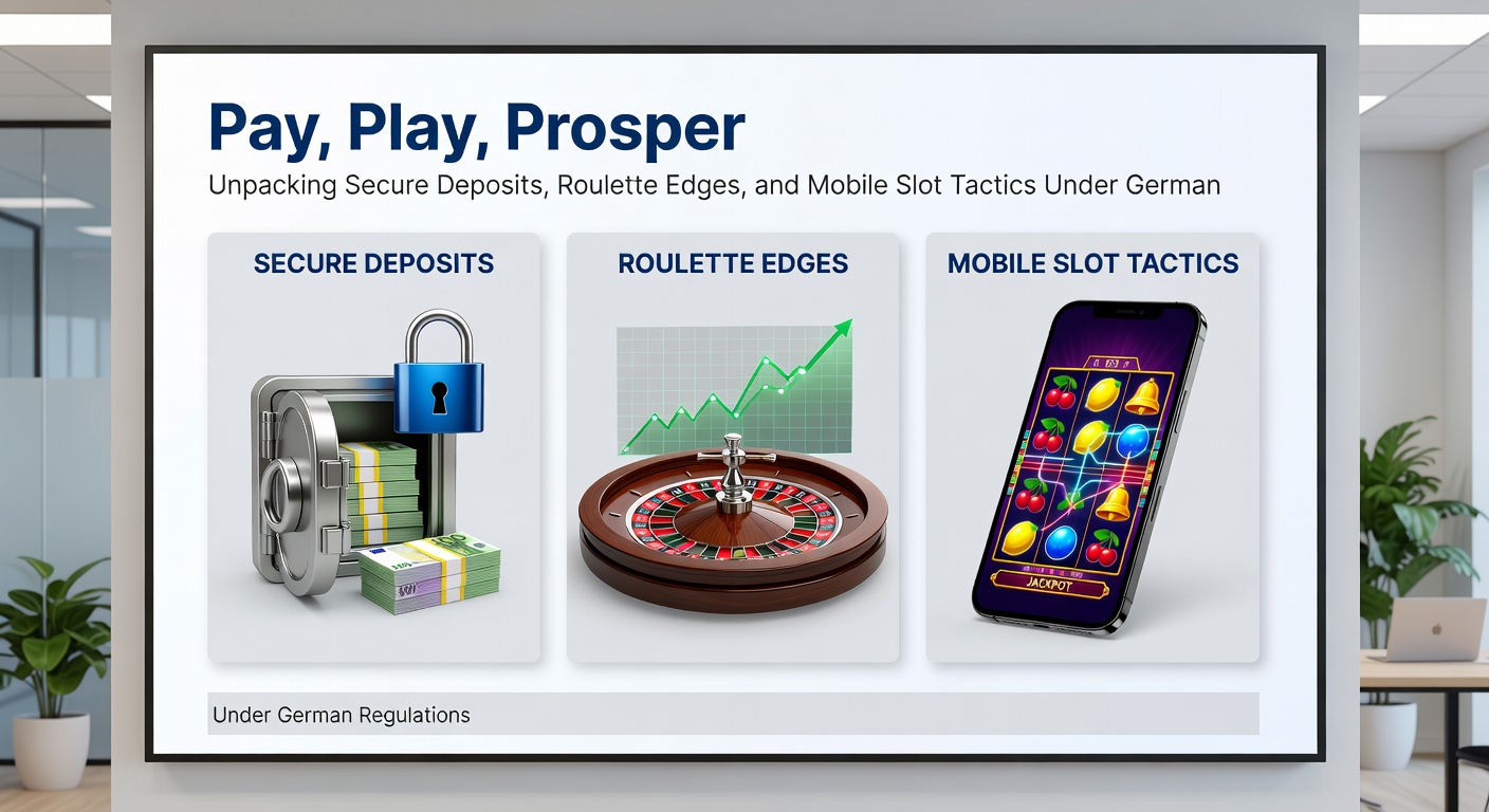 Mobile Slot-Spiele auf Smartphone mit Roulette-Elementen und sicheren Zahlungssymbolen, illustriert unter deutscher Regulierung für Pay, Play, Prosper