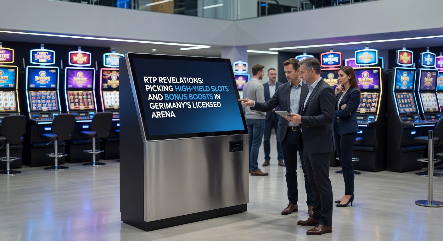 Detaillierte Grafik mit RTP-Diagrammen, Bonus-Symbolen und einer Slot-Rolle in deutschem Casino-Setting